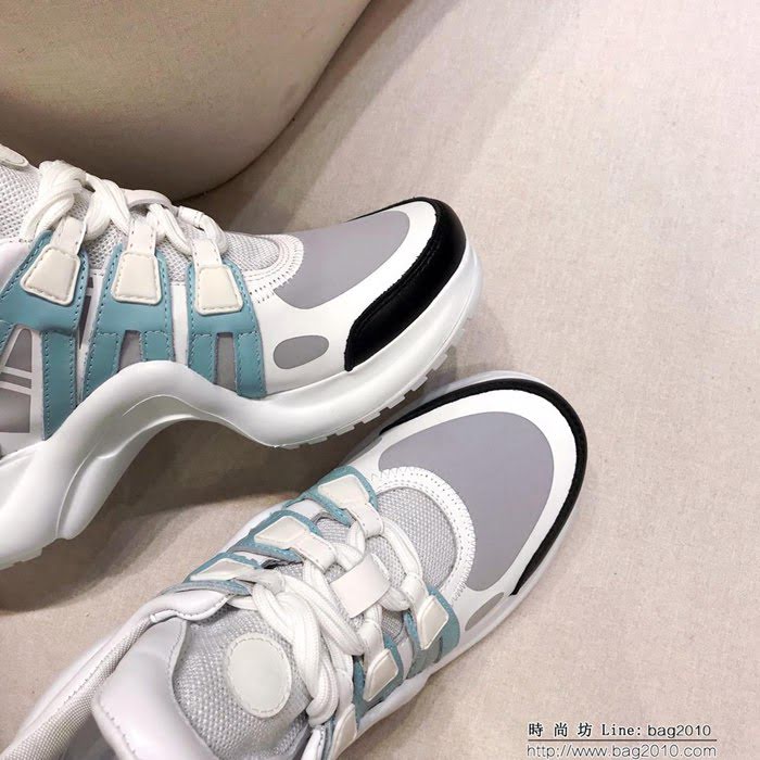 路易威登LV 2019爆款 LV經典Stellar 運動鞋 藍色Monogram牛仔布 高幫女休閒鞋  dsX2439